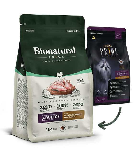 BIONATURAL PRIME CÃES RAÇAS PEQUENAS ADULTOS FRANGO