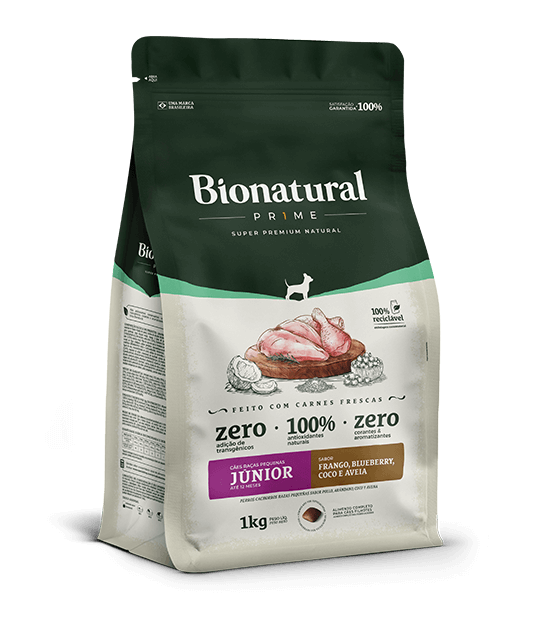 BIONATURAL PRIME CÃES RAÇAS PEQUENAS JÚNIOR FRANGO