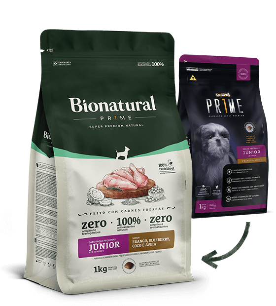 BIONATURAL PRIME CÃES RAÇAS PEQUENAS JÚNIOR FRANGO