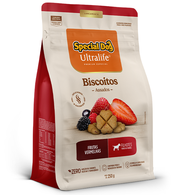 SPECIAL DOG ULTRALIFE BISCOITOS FILHOTES FRUTAS VERMELHAS